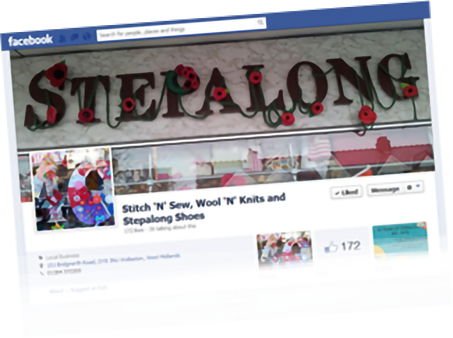 A clickable image of the Stepalong Facebook page that takes you to the website.